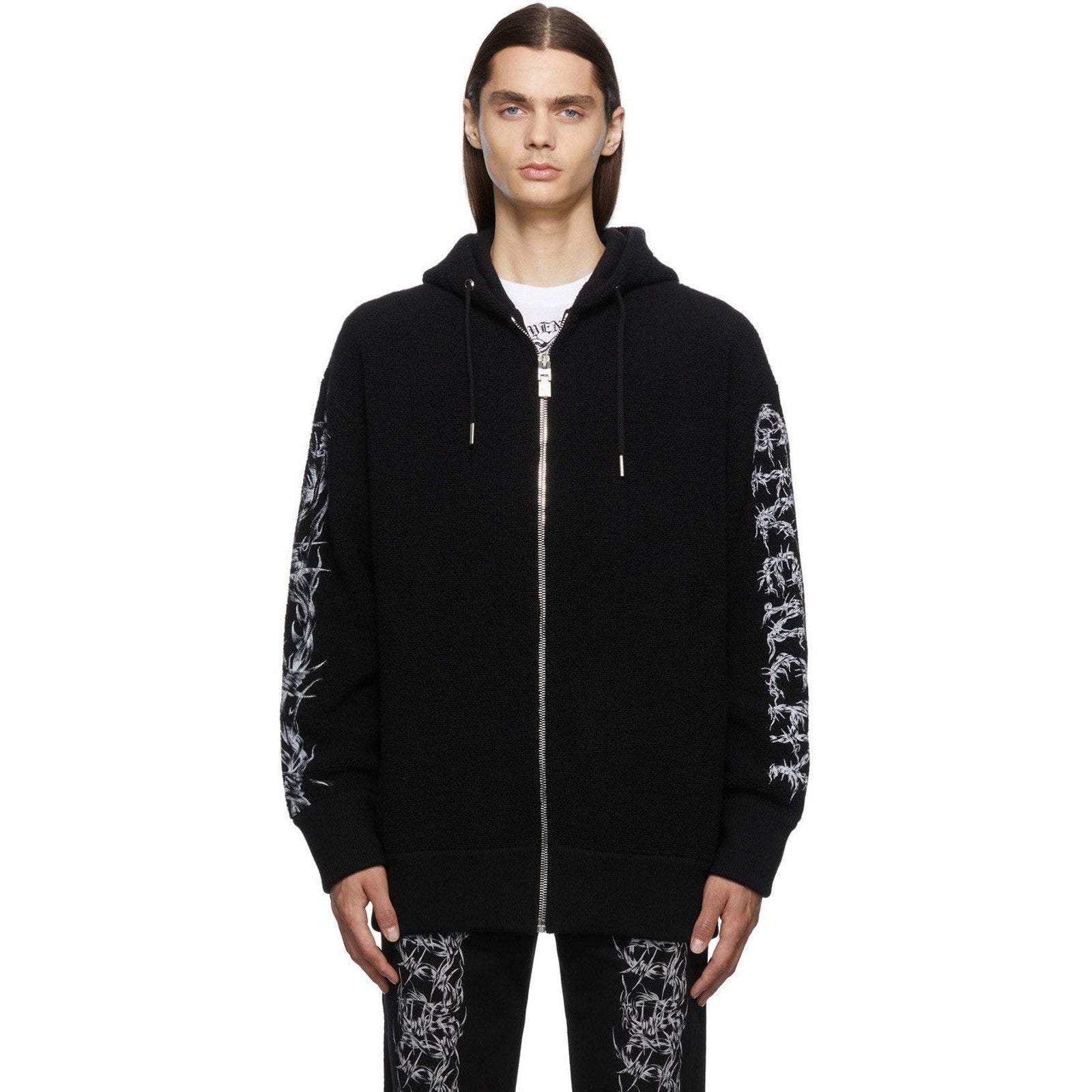 Boucle barbed wire zip hoodie