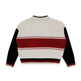 Cashmere striped knit rugby polo