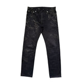 Runway crackle painted denim