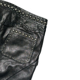 Leather fringe flared studded pants