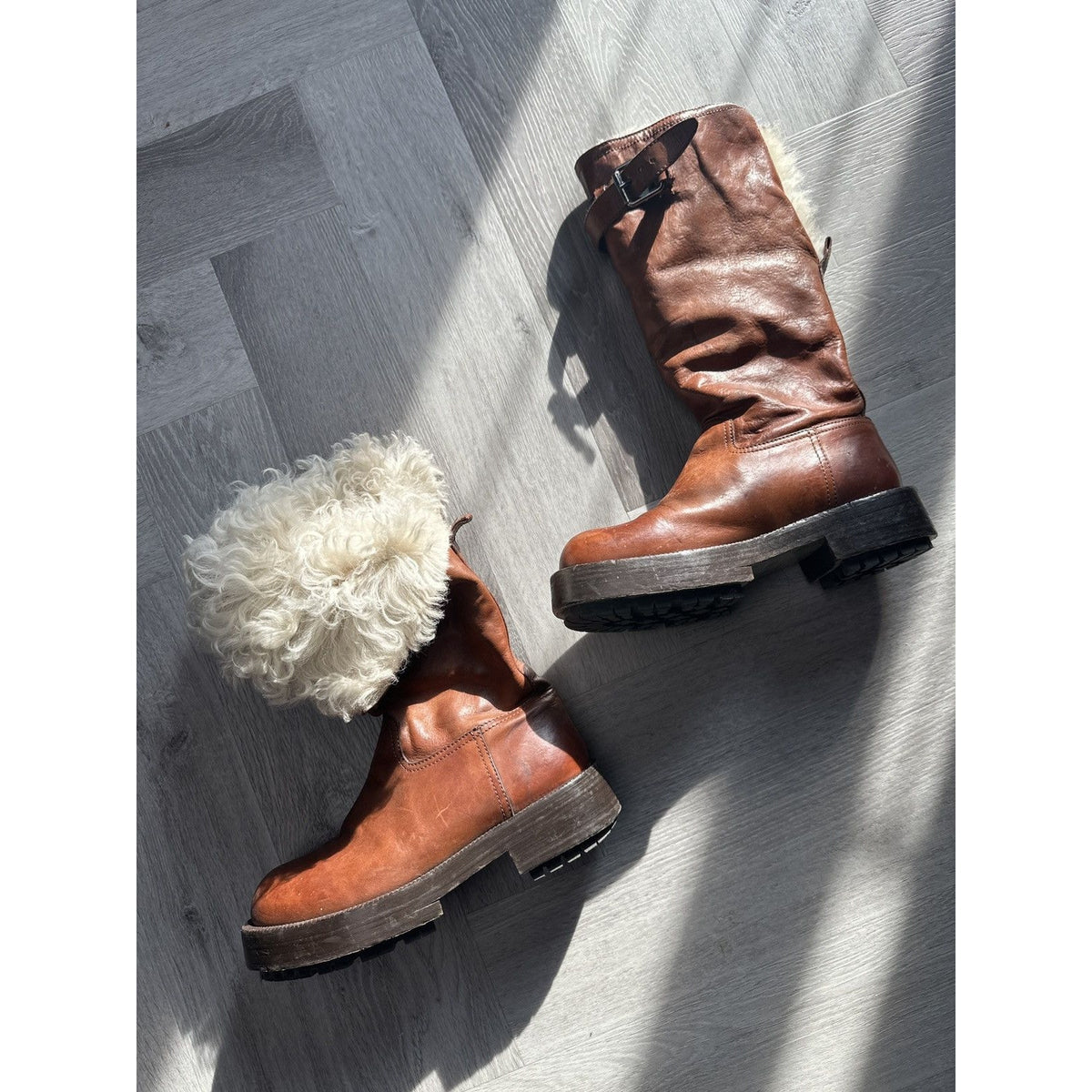 Convertible lamb fur shearling boot