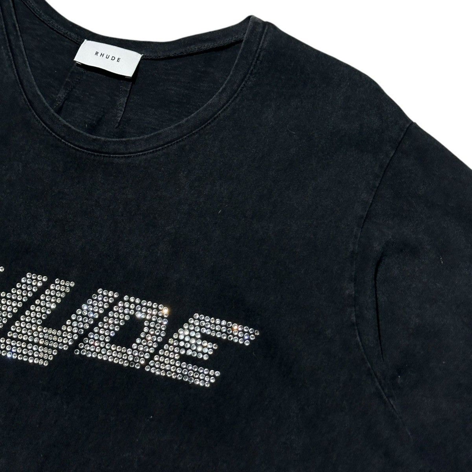 Rhude washed crystal embellished shirt