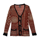 Tribal mesh tie cardigan