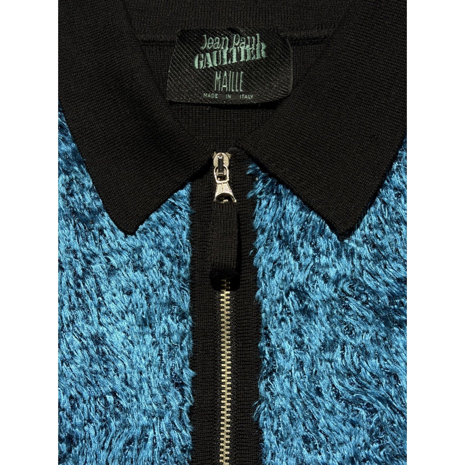 1994 runway wool fur panel cardigan