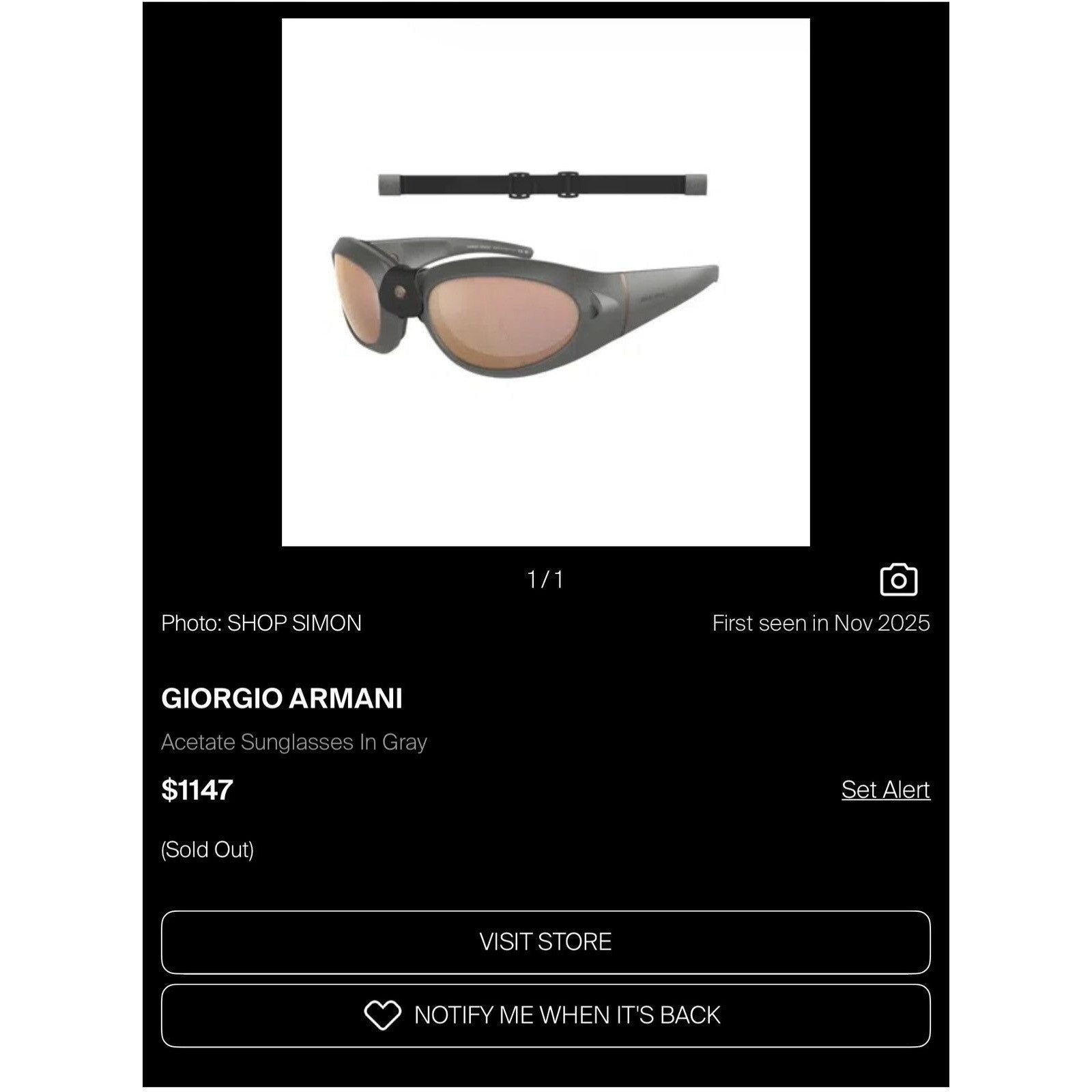 Removable strap reflective AR8201Q60504Z sunglasses