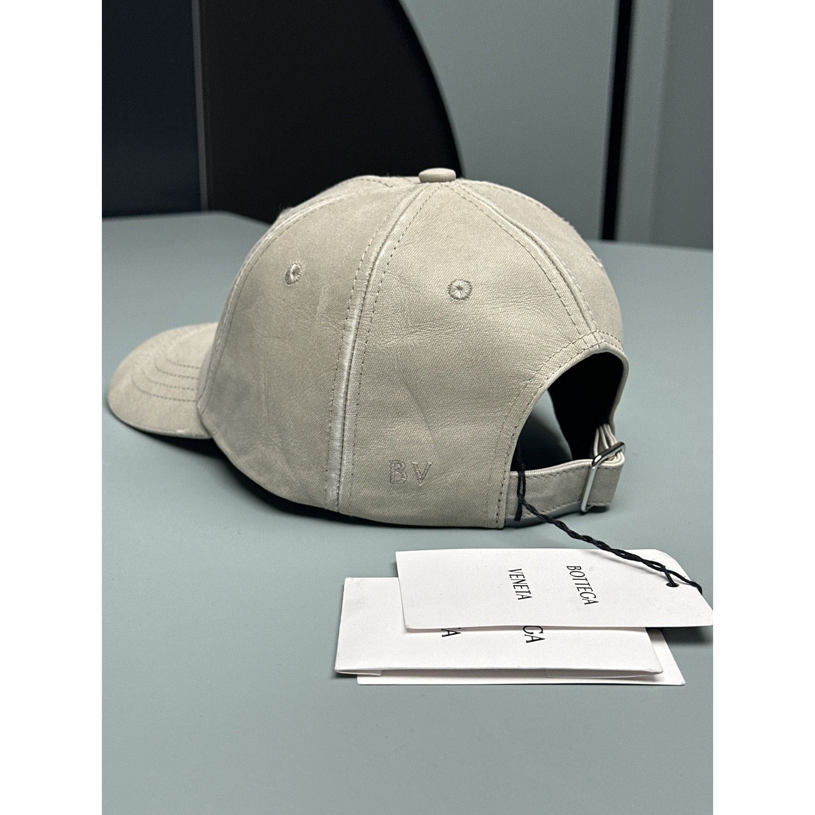 Leather printed hat