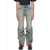 Button leg jeans