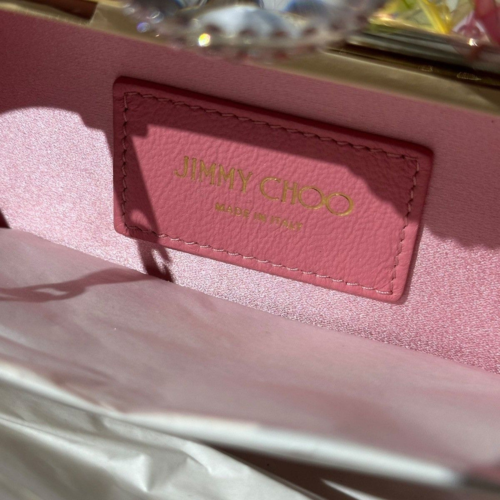 Cloud transparent flowers satin clutch