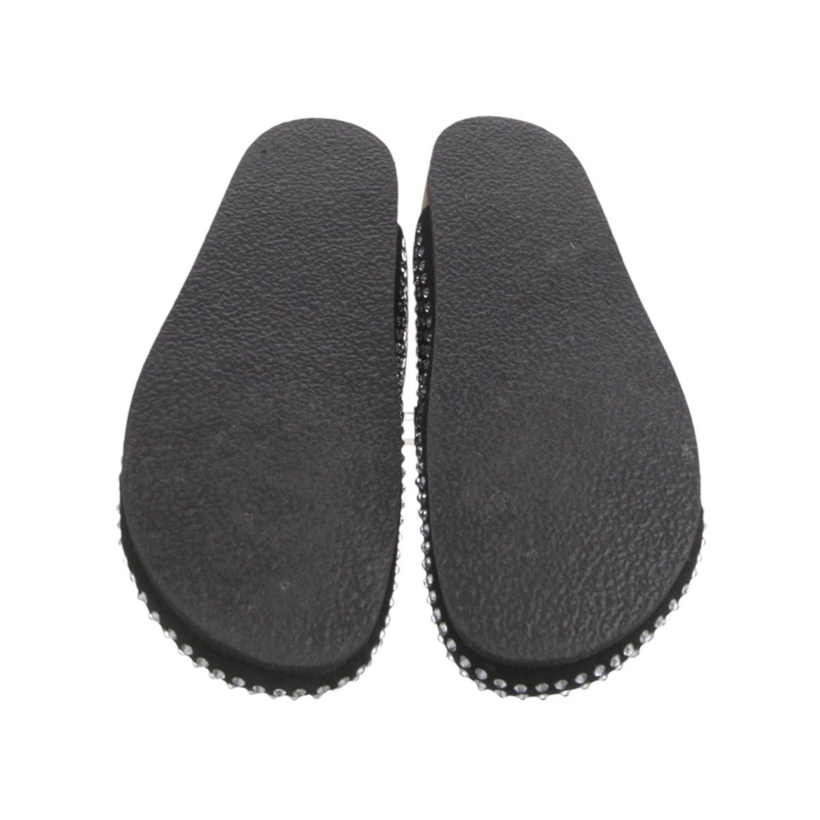 Crystal embellished leather mules