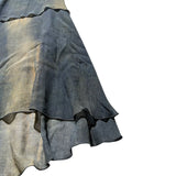 Chiffon ruffled flared jeans