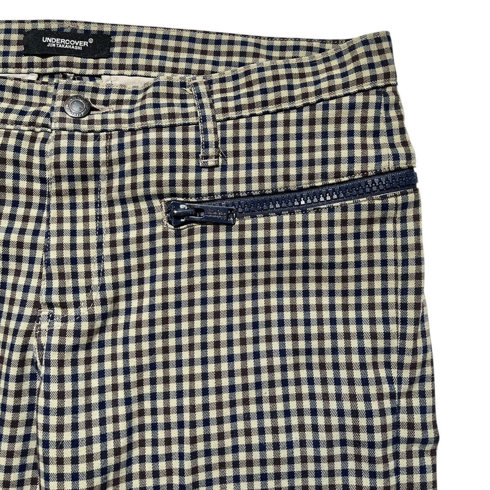 Zippered plaid pant