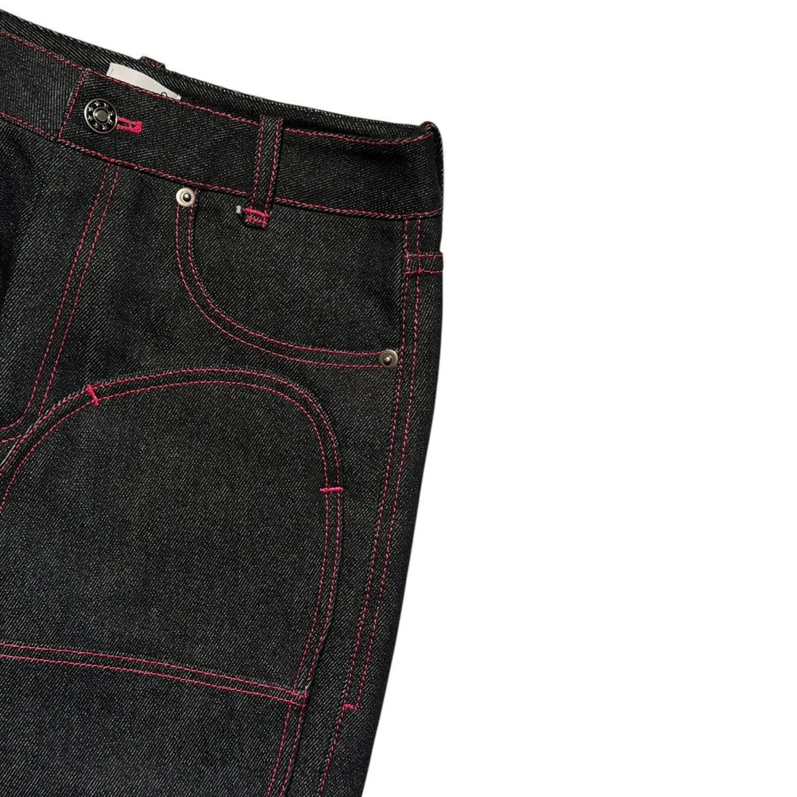 Contrast stitch denim