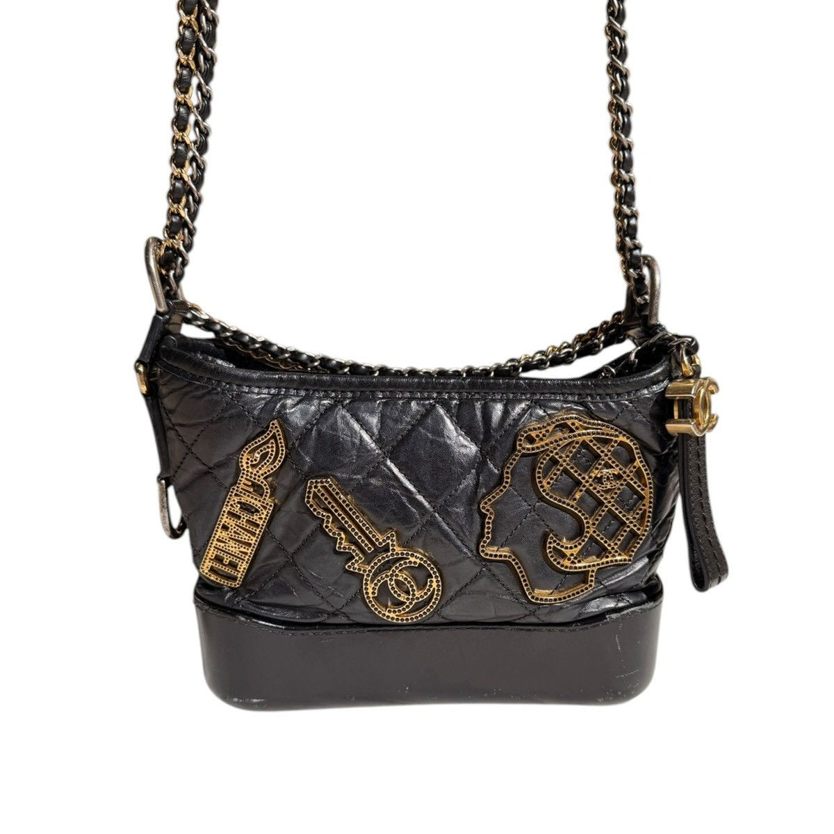 Gabrielle embellished quilted chainlink hobo