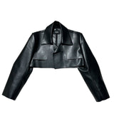 Faux Leather cropped biker bolero