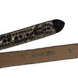 Snakeskin leather studded belt.