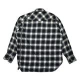 Oversized full zip Checkered paneled flannel