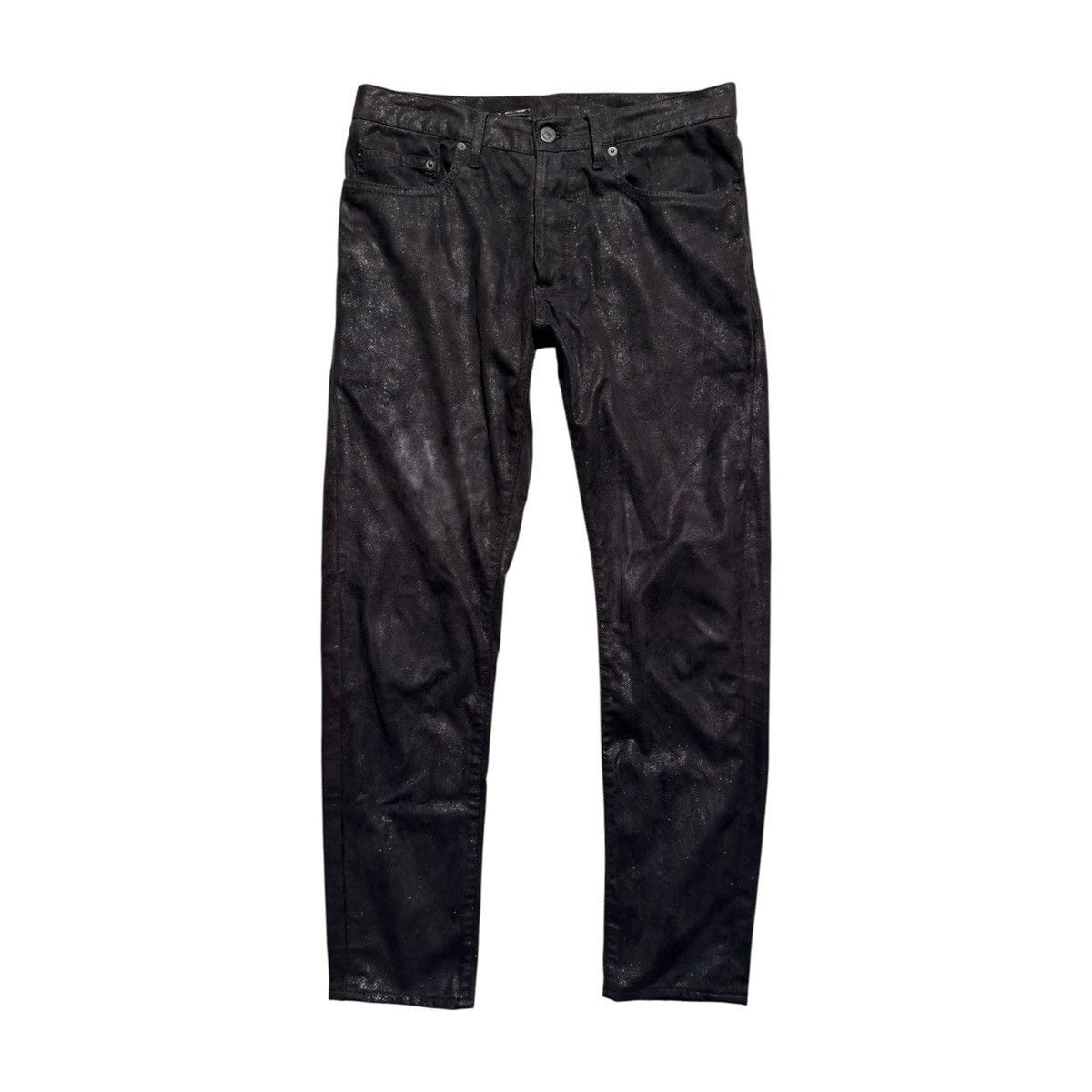 FW08 black glitter moleskin denim
