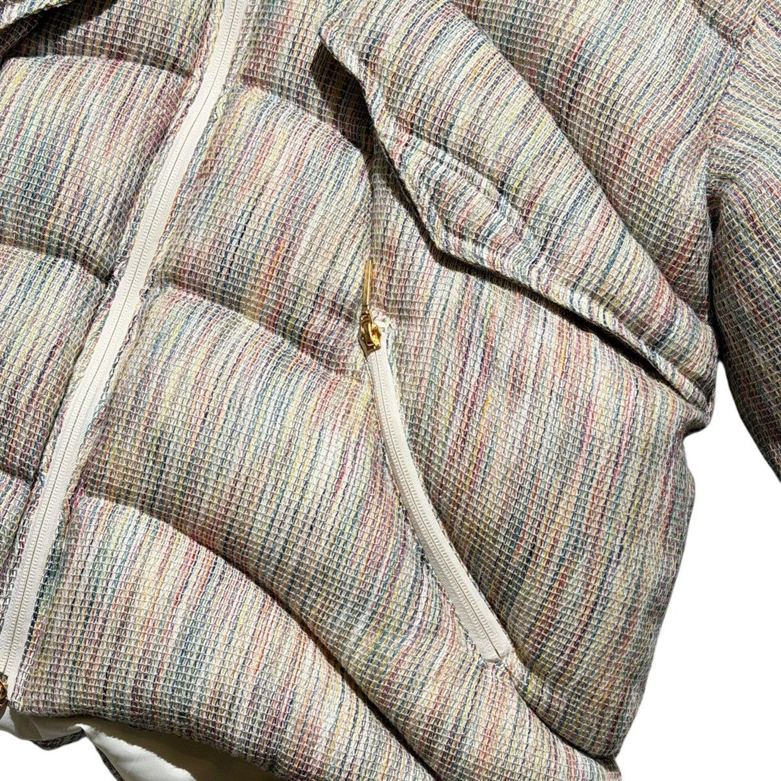 Cropped wave puffer jacket