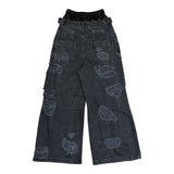 Double waist distressed baggy pant