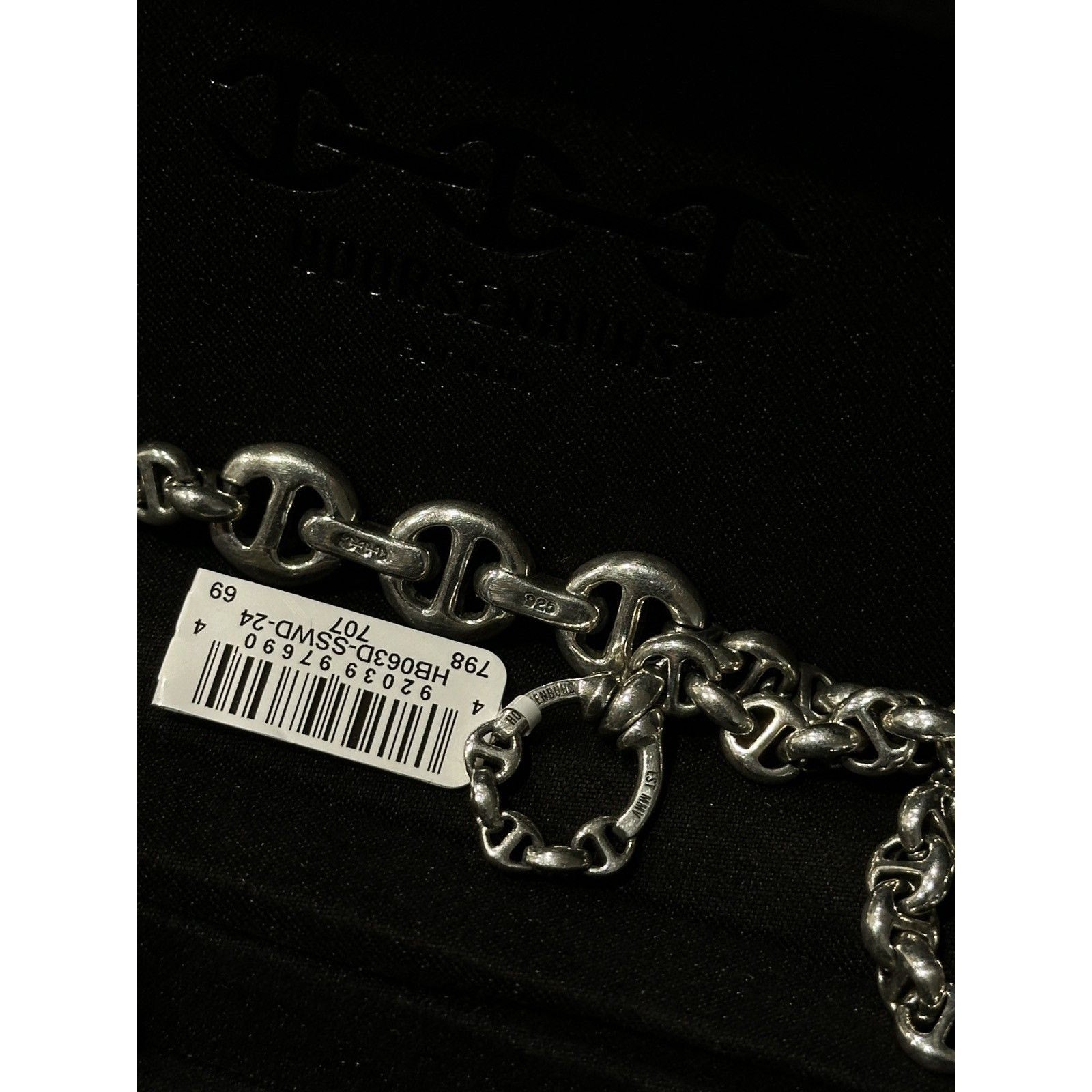 24” 5mm Sterling Silver Open Link Necklace with Diamonds