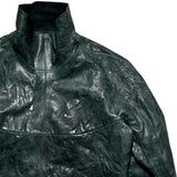Bonded metal spine Humanoid staple seam leather jacket