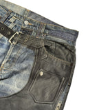 Trompe l'Oeil “Leather” Chaps printed Jeans