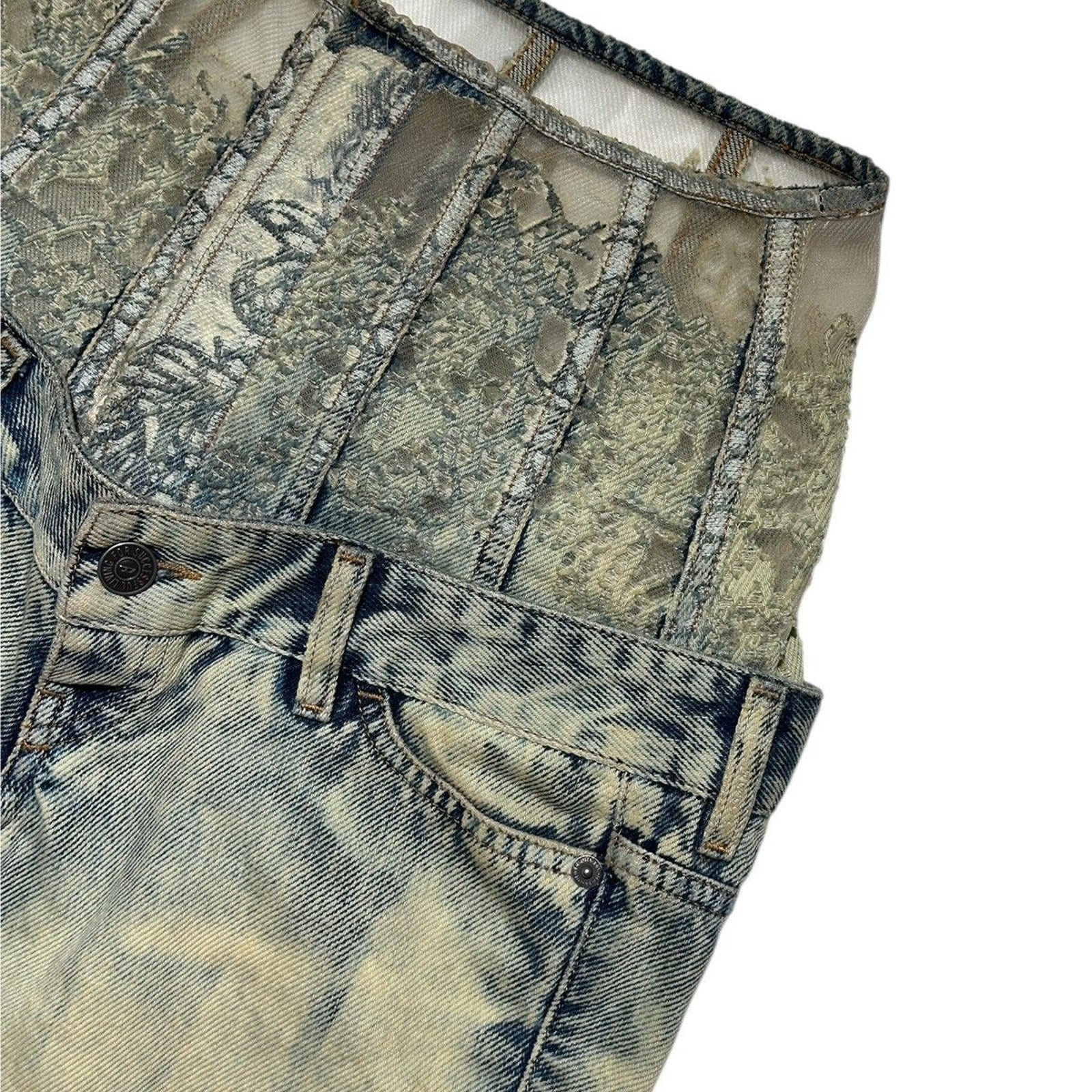 D-every corset lace flare denim
