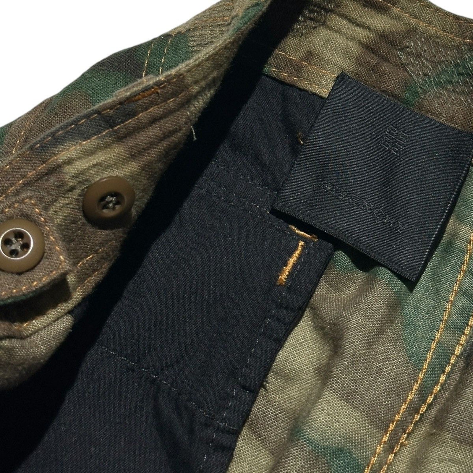 Distressed Boro camouflage shorts