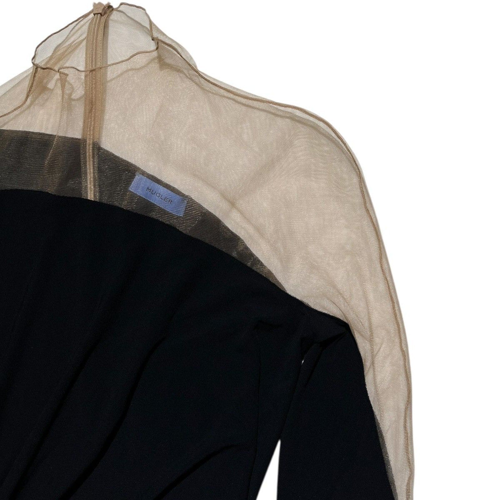 Sheer panel stretch runched dress