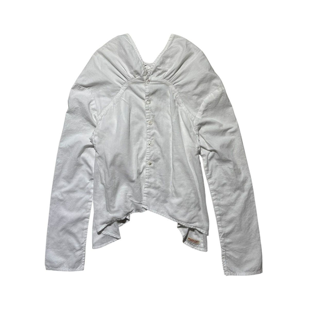 Runched strap button down