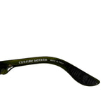 Disco stick green sunglasses clear frame