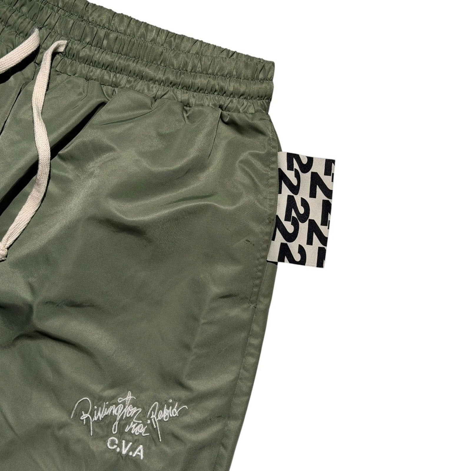 adjustable waist nylon track pant