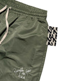 adjustable waist nylon track pant
