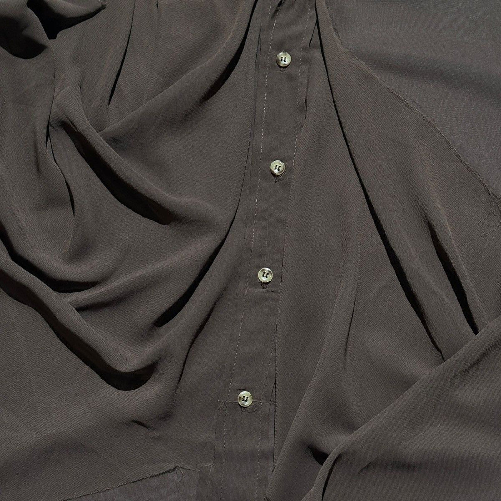draped sheer shirt