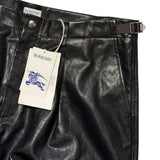 Pleated Leather baggy adjustable pant