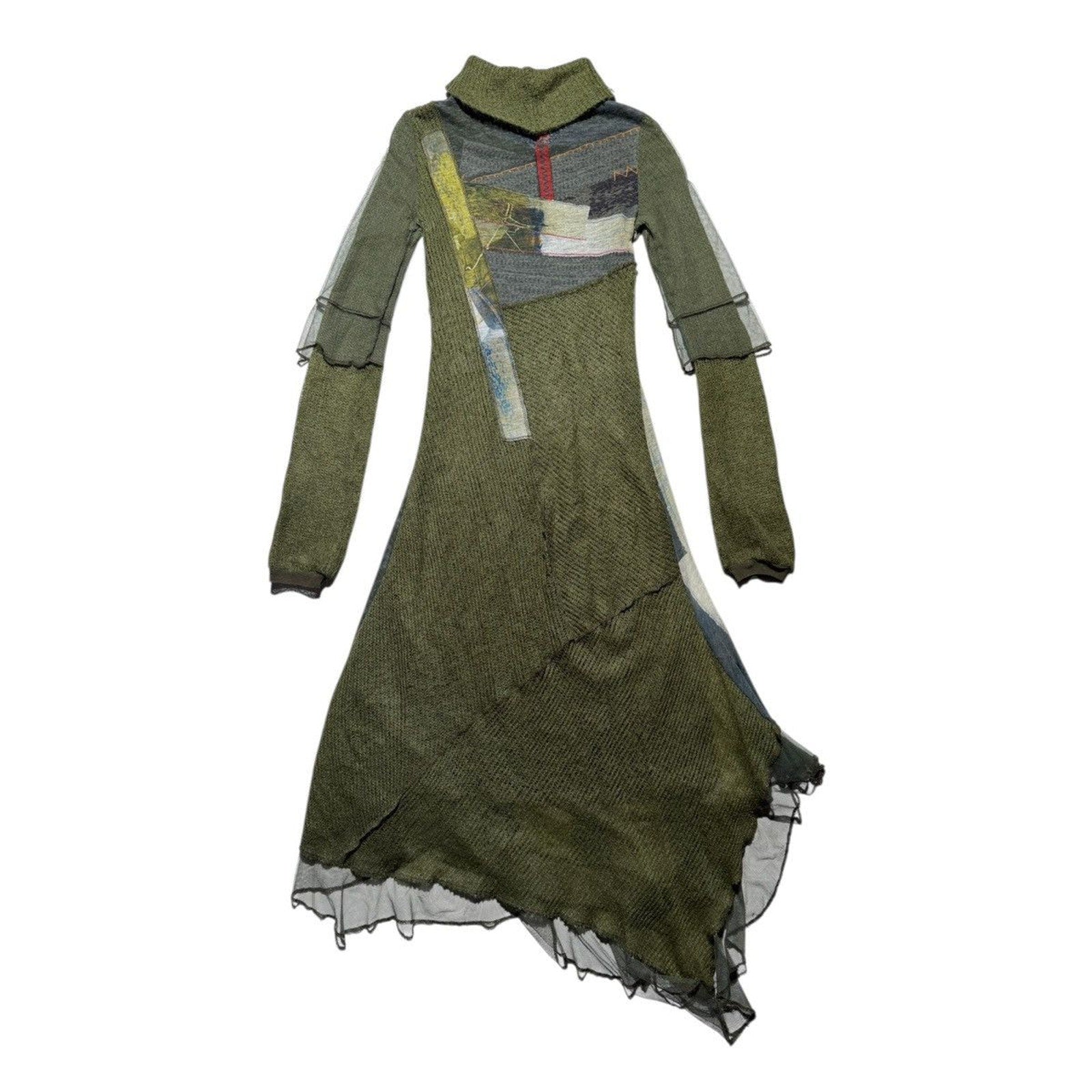 Mesh layered asymmetric dress