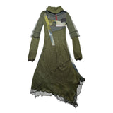 Mesh layered asymmetric dress