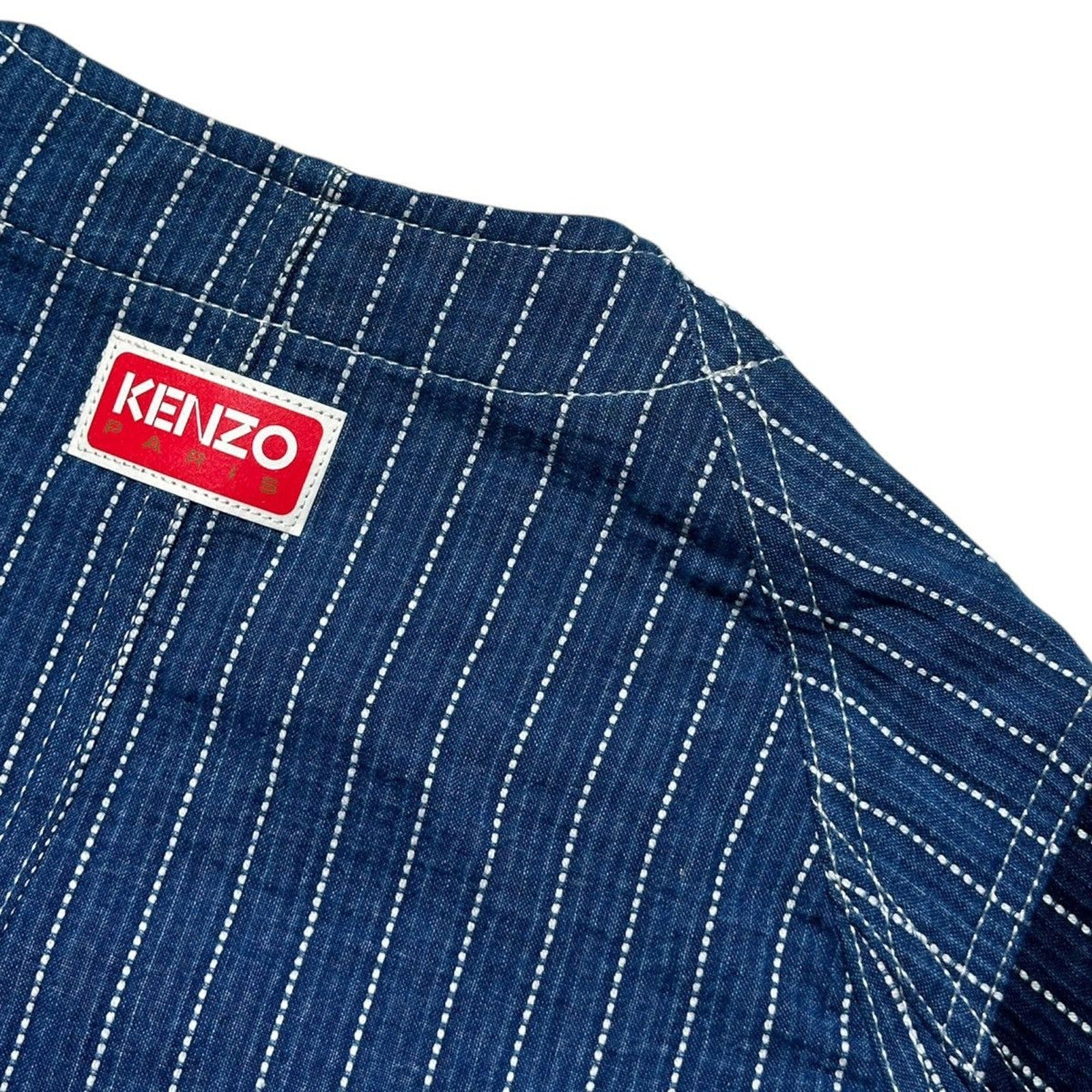 Patchwork striped denim jacket