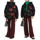 Runched floral bomber