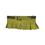 Studded pleated mini skirt