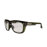 Disco stick green sunglasses clear frame
