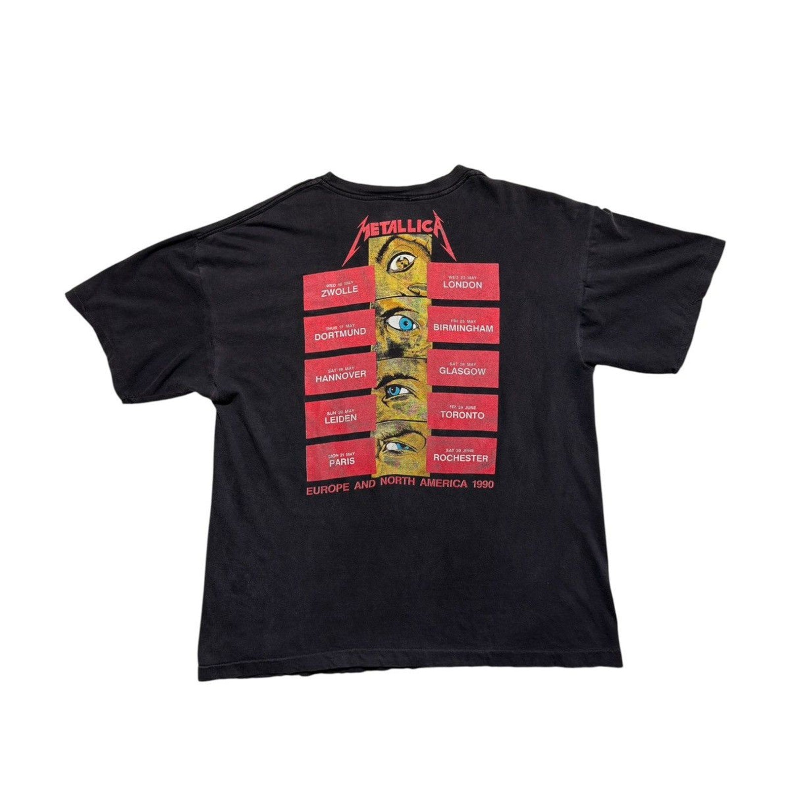 Metallica 1990 europe tour tee