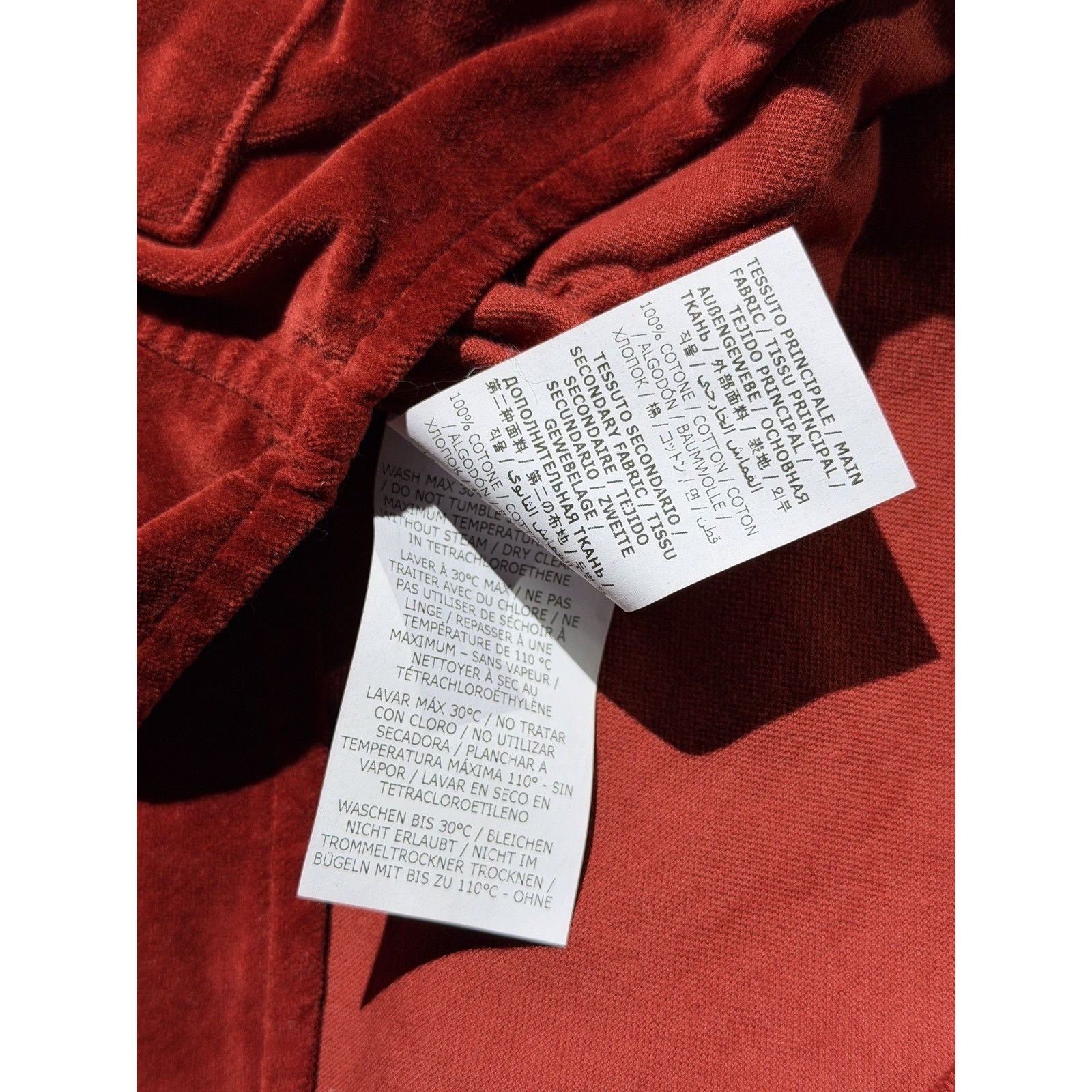 Velvet cotton zip up overshirt