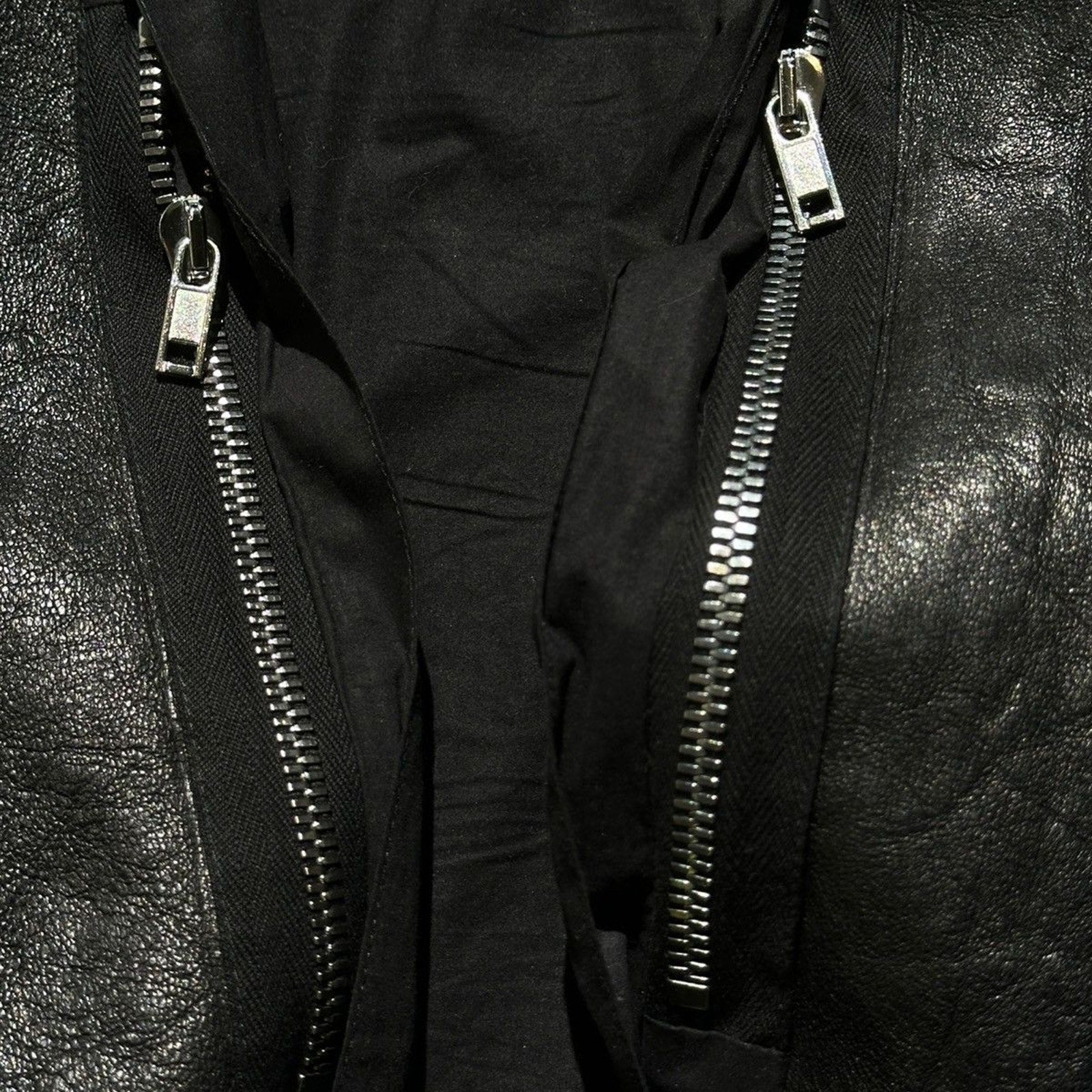 Classic leather zip front racer cafe jacket
