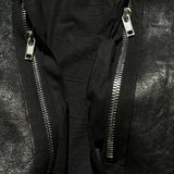 Classic leather zip front racer cafe jacket