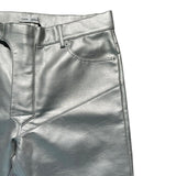 Metallic chrome moto pant