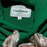 Silk scarf drawstring hoodie
