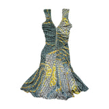 Snake print flowy mermaid dress