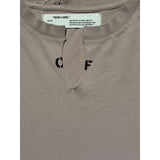 V neck slit “off” tee