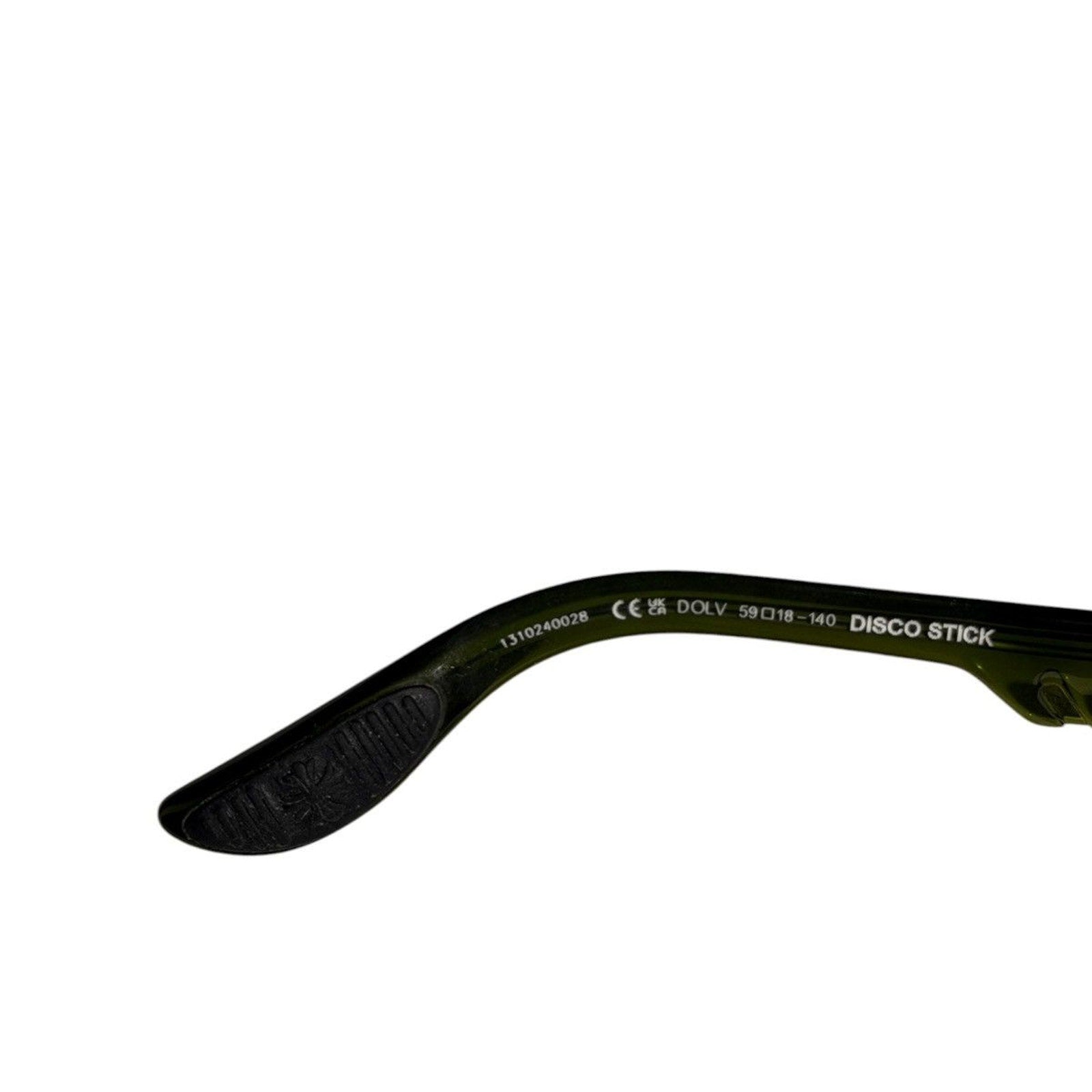 Disco stick green sunglasses clear frame